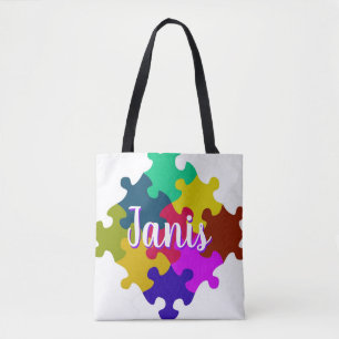 Personalised Puzzle Pieces Tote Bag