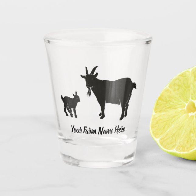 Personalised Pygmy Goat Farm Shot Glass (Front)