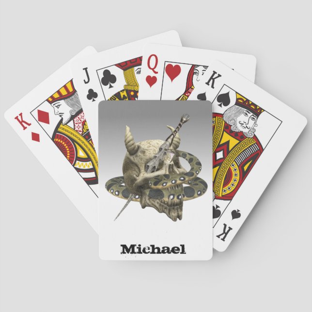 Personalised Python Snake Demon Skull Playing Cards (Back)