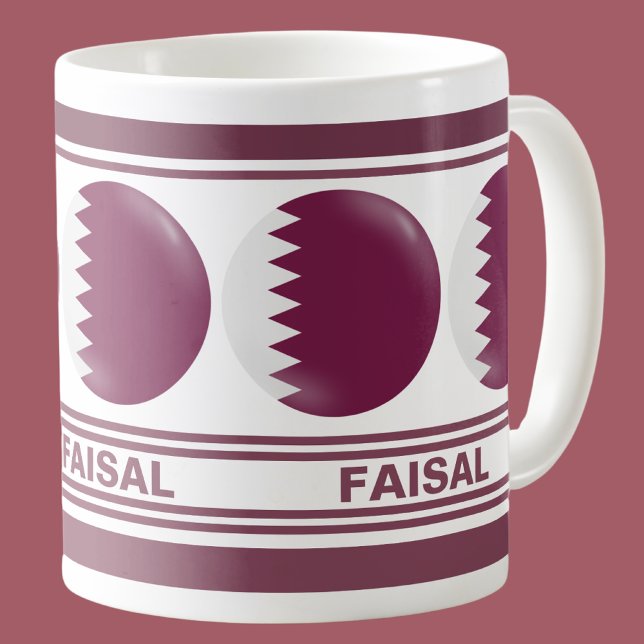 Personalised  Qatar Patriotic Flag  Coffee Mug (Creator Uploaded)