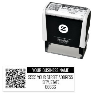 Personalised QR Code and Address Self-inking Stamp