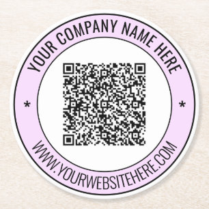 Personalised QR Code and Custom Text Paper Coaster
