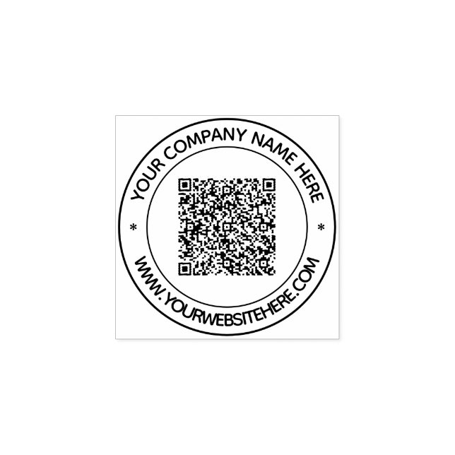 Personalised QR Code and Custom Text Rubber Stamp (Imprint)