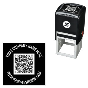 Personalised QR Code Custom Text and Colours Stamp