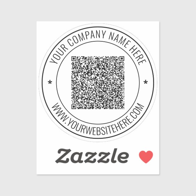 Personalised QR Code Custom Text Sticker Example (Sheet)