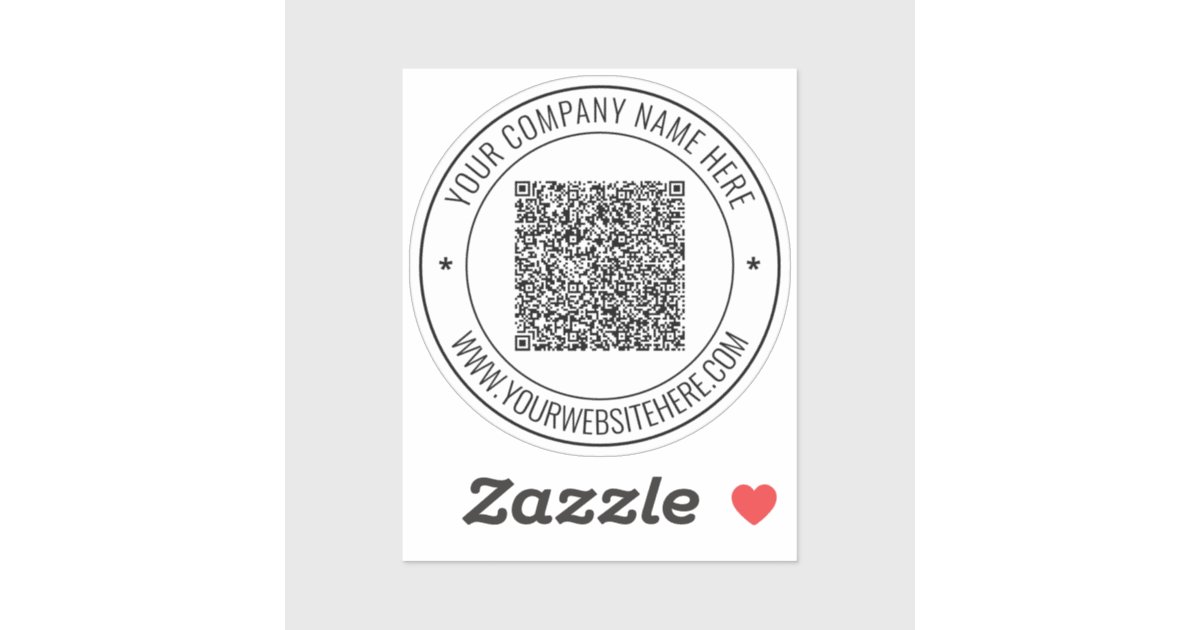 Personalised QR Code Custom Text Sticker Template | Zazzle