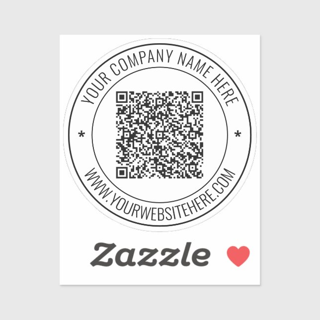 Personalised QR Code Custom Text Sticker Template (Sheet)