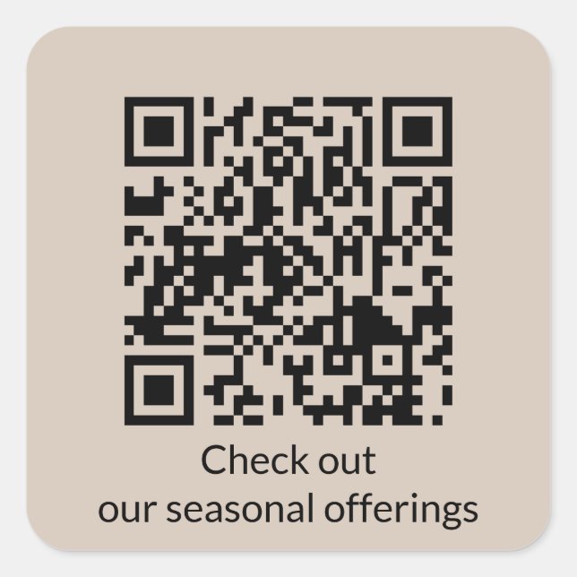 Personalised QR Code Generate URL Square Sticker (Front)