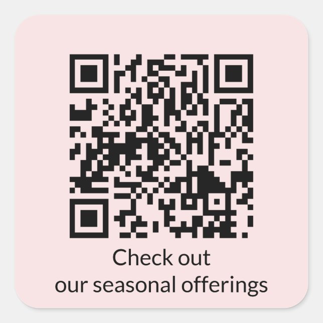 Personalised QR Code Generate URL Square Sticker (Front)