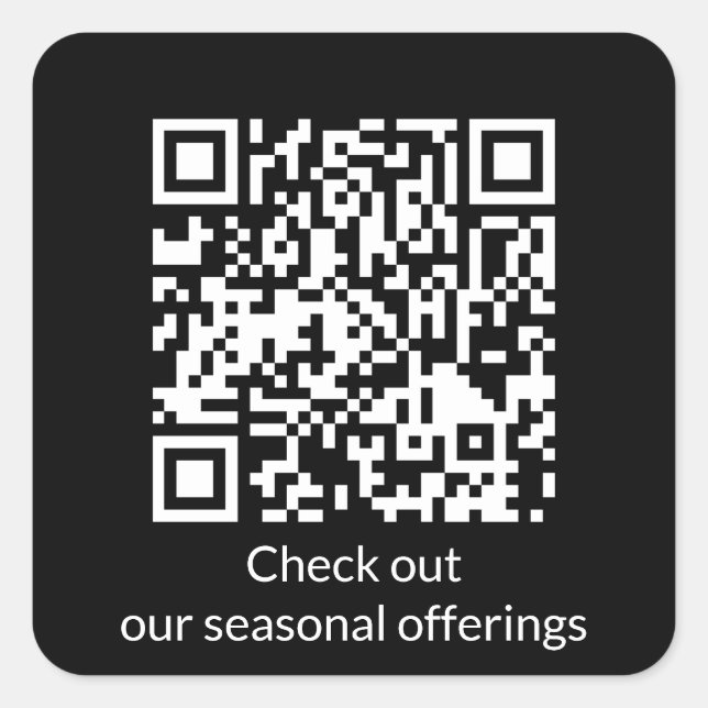 Personalised QR Code Generate URL Square Sticker (Front)