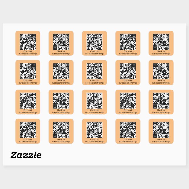 Personalised QR Code Generate URL Square Sticker (Sheet)