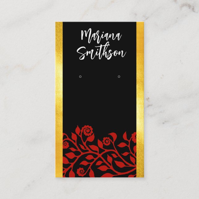 Personalised QR Code Gothic Earrings Display Cards (Front)