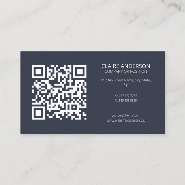Personalised QR Code Modern Custom Logo Business Card (Front)