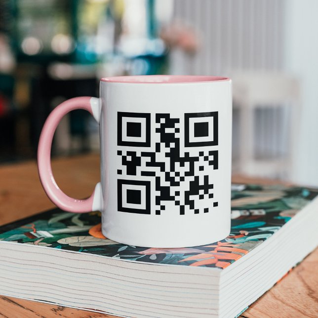 Personalised QR Code Mug with Pink Handle (Creator Uploaded)