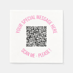 Personalised QR Code Napkins with Custom Text