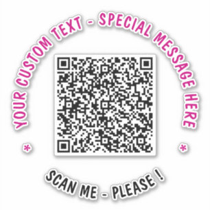 Personalised QR Code Scan Info Text Colours Sticke