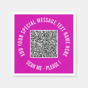 Personalised QR Code Scan Napkins with Custom Text