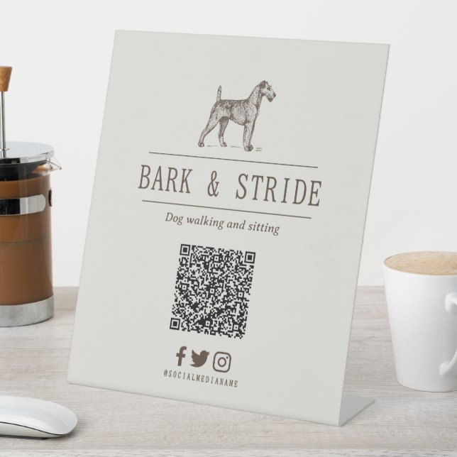 Personalised QR Code Scan to Follow Business  Pedestal Sign (In SItu)