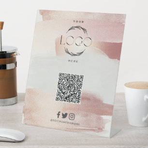 Personalised QR Code Scan to Follow Business  Pedestal Sign