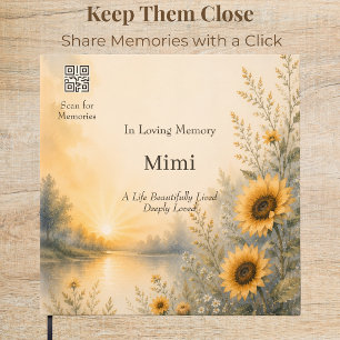 Personalised QR Code Sunflower Memorial Guest Book