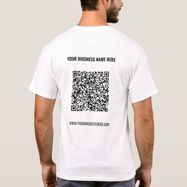 Personalised QR Code T-Shirt with Custom Text (Back)