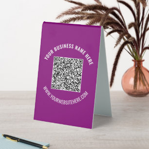 Personalised QR Code Text Business Table Tent Sign
