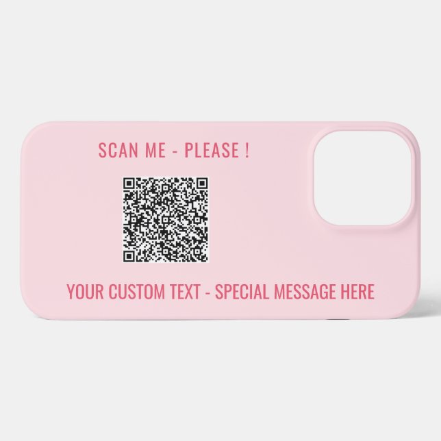 Personalised QR Code Text Message iPhone Case (Back Horizontal)