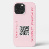 Personalised QR Code Text Message iPhone Case (Back)