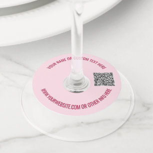 Personalised QR Code Text Wine Glass Tag Template