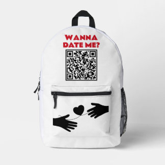 Personalised QR Code – Wanna Date/Marry Me Cool Printed Backpack