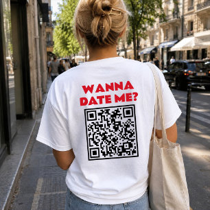 Personalised QR Code – Wanna Date/Marry Me Cool T-Shirt