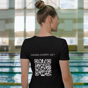Personalised QR code Wanna Marry Me  T-Shirt