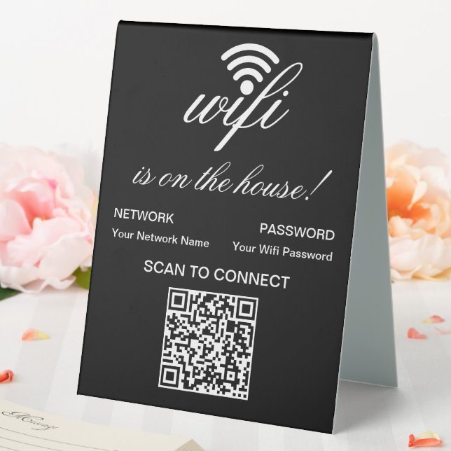 Personalised QR Code Wifi Internet Scan to Connect (In SItu (Wedding))