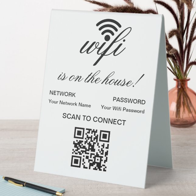 Personalised QR Code Wifi Internet Scan to Connect (In SItu (Table))