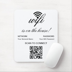 Personalised QR Code Wifi Internet Scan to Connect Mouse Mat