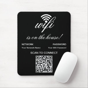 Personalised QR Code Wifi Internet Scan to Connect Mouse Mat