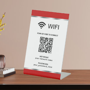 Personalised QR Code Wifi Network and Password Pedestal Sign