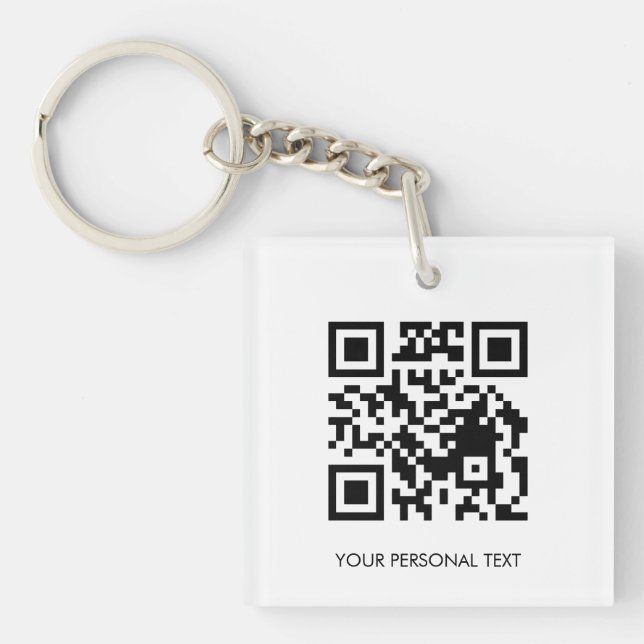 Personalised QR Website Access Modern Link Design Key Ring (Front)