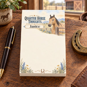 Personalised Quarter Horse Thoughts Buckskin Horse Post-it Notes