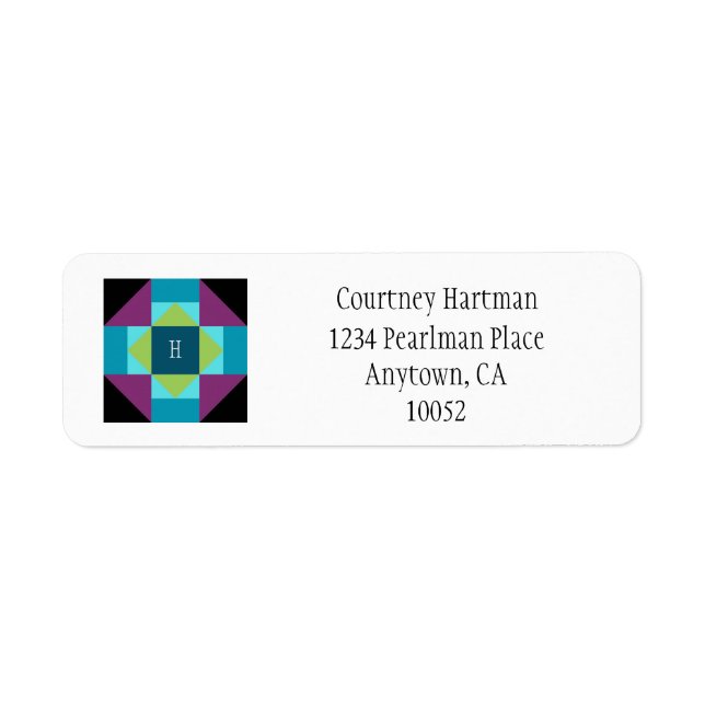 Personalised Quilt Block Return Address Labels (Front)