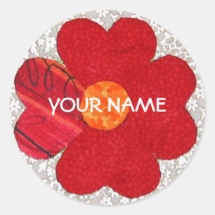 Personalised Quilt Sticker! Classic Round Sticker