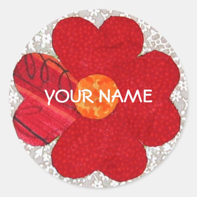 Personalised Quilt Sticker! Classic Round Sticker (Front)