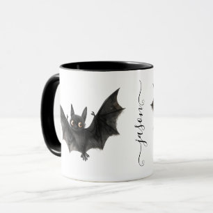 Personalised Quirky Halloween Bat Coffee Mug