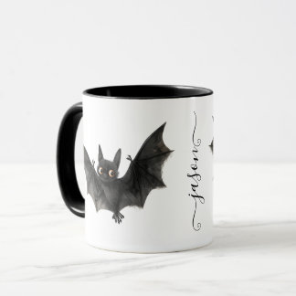Personalised Quirky Halloween Bat Coffee Mug