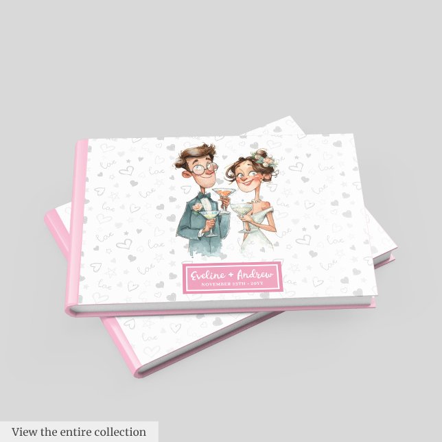 Personalised Quirky Wedding Guest Book Watercolor (Personalized Quirky Wedding Guest Book Watercolor)