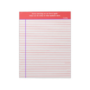 Personalised Quotation Notepad, Red & Purple Notepad