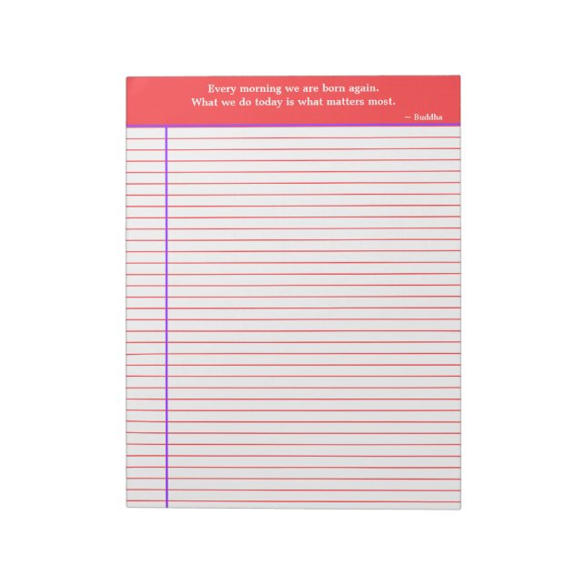 Personalised Quotation Notepad, Red & Purple Notepad (Rotated)
