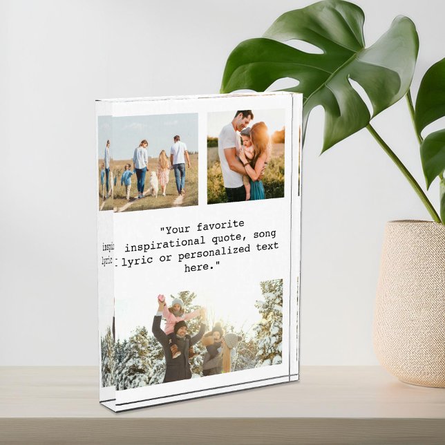 Personalised Quote 3 Photo Collage Photo Block (Creator Uploaded)