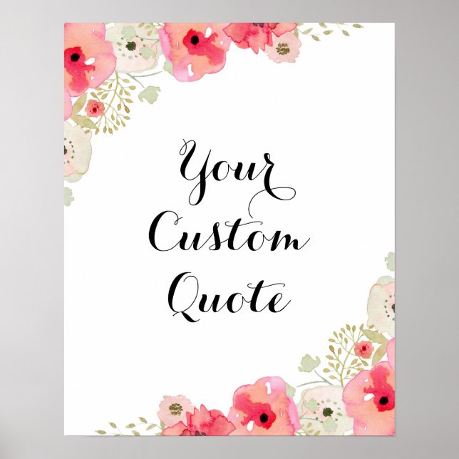 Personalised quote Custom quote print Floral (Front)