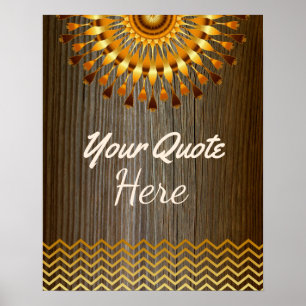 Personalised Quote Gold Vintage Lotus Flower Poster